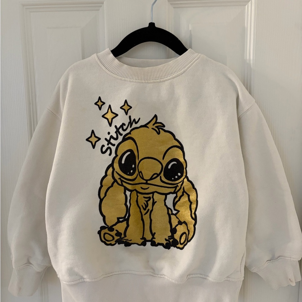 Zara Cream Sweatshirt with Gold Stitch